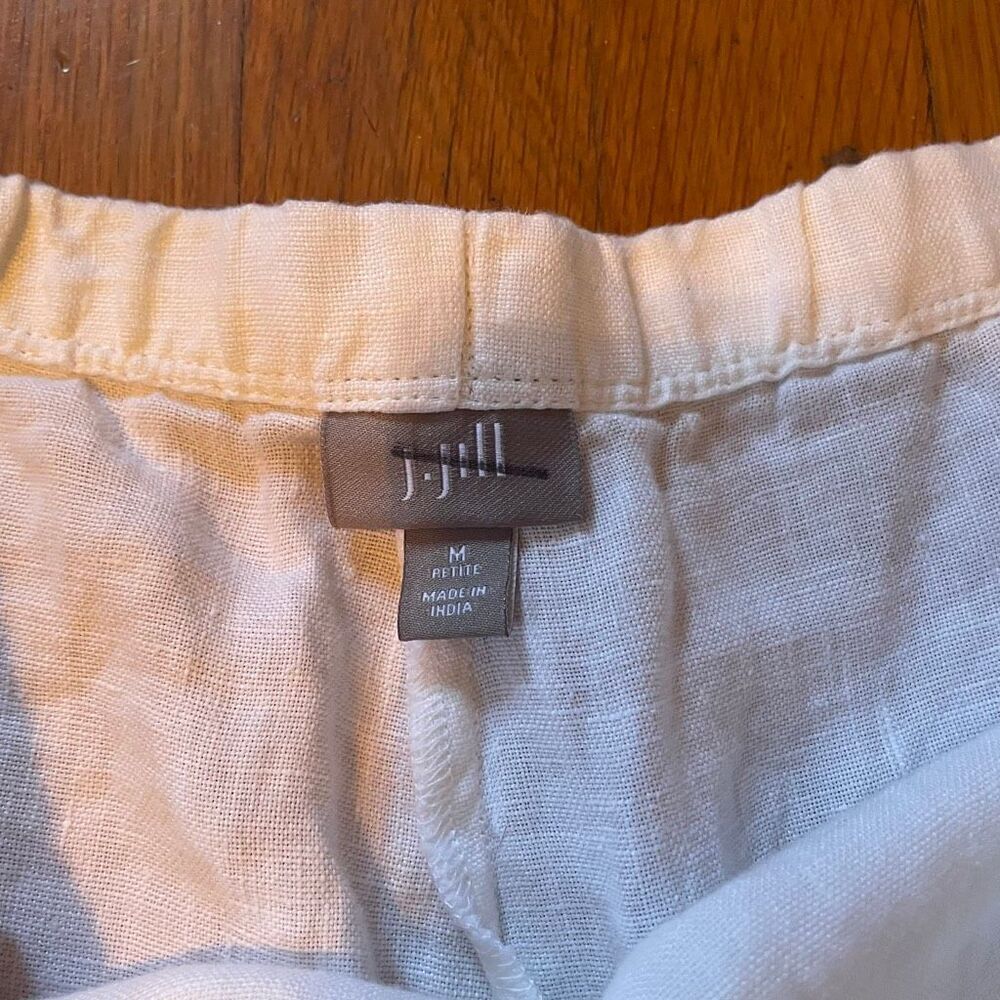 J JILL | white linen cropped pants M Petite - Picture 5 of 10